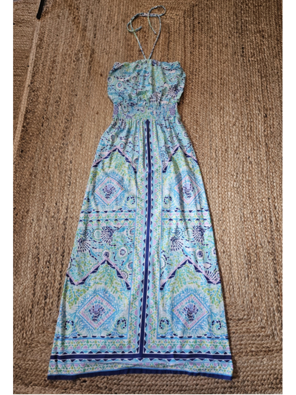 Lilly Pulitzer Marnie Blue Ibiza Halter Strapless Maxi Dress XS - Picture 3 of 7
